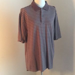 Striped brown polo